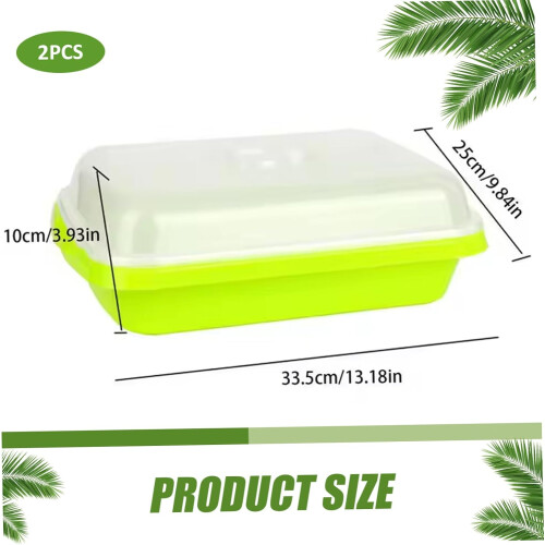 Microgreens growth kit, 2pcs 13x10 inch sprouting tray with lid 1