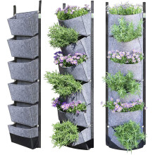 Strawberry Grow Bag, Vertical Planter, Wall Plant Bag, Greenery Container for Outdoors, Garden Plant Bags for Indoor and Outdoor Black