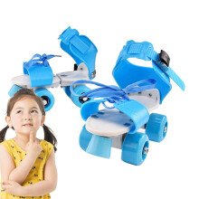 Outdoor Roller Skates, 4 Wheels Skates Rolling for Child, 823 cm Roller Skates Simple Design, Easy to Wear Skates for , , Daughter, Son Blue