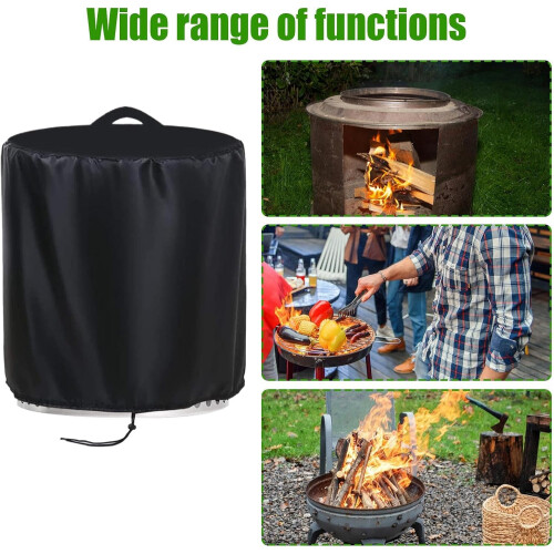 round fire pit cover, weatherproof wrap, durable protection sheet, windproof shield 5636cm 2