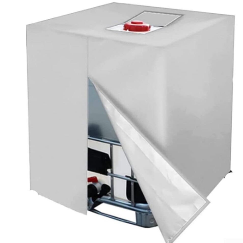 IBC Tank cover, 1000 l water tank cover, waterproof, rainproof, sun protection Oxford cover for IBC container, 120 x 100 x 116 silvery-image-OPC-PJ29678-NEW