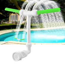 Pool Fountain, Dual Spray Adjustable Waterfall Fountain with Adapter for Inground Pools