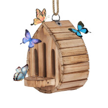 Butterfly House and Feeder Wooden Habitat Garden Decoration