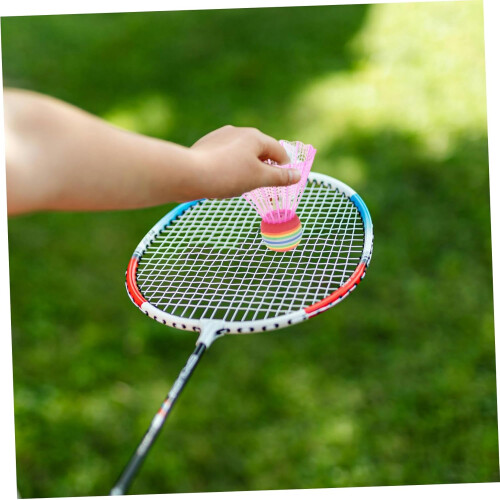 Pack of 12 Colourful Plastic Badminton Practice Shuttlecocks for  and 2