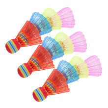 Pack of 12 Colourful Plastic Badminton Practice Shuttlecocks for and