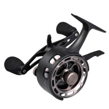 Inline fishing reel Large spool diameter 31 BB wearresistant, quickrelease magnetic system black A