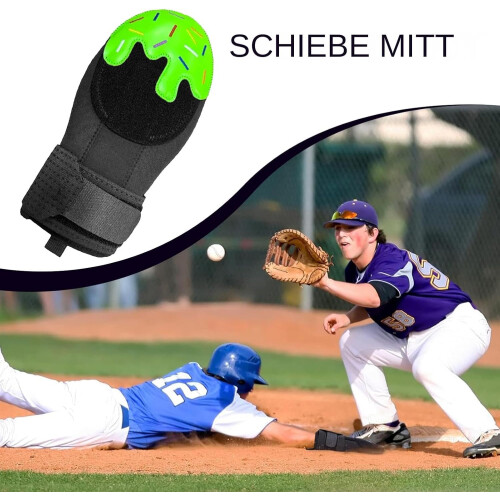 Baseball Glide Pad with Elastic Strap for Baseball Green 1