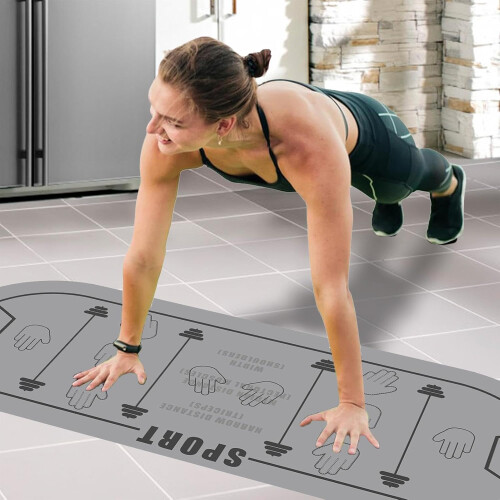 Fitness Mat with Positioning Lines for Pilates, Stretching  Workouts 1