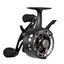 Inline ice fishing reels – portable equipment sea ice fishing deep fishing Large spool diameter reel BB black