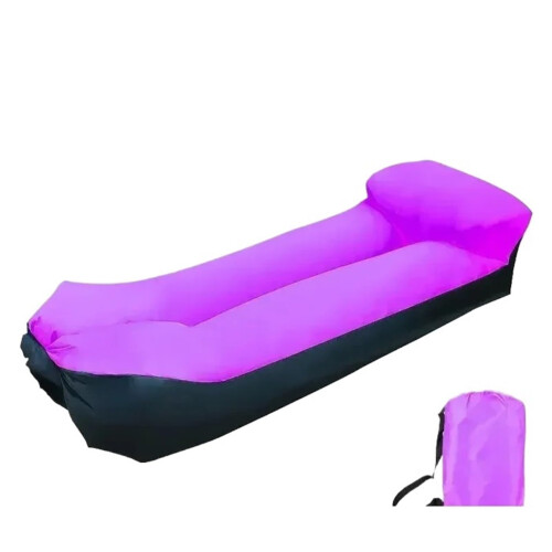 Camping Bed Inflatable Sofa for Camping Beach Vacation Sleep Mat (Purple)