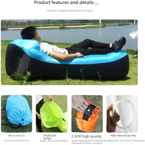 Camping Bed Inflatable Sofa for Camping Beach Vacation Sleep Mat (Purple) 2