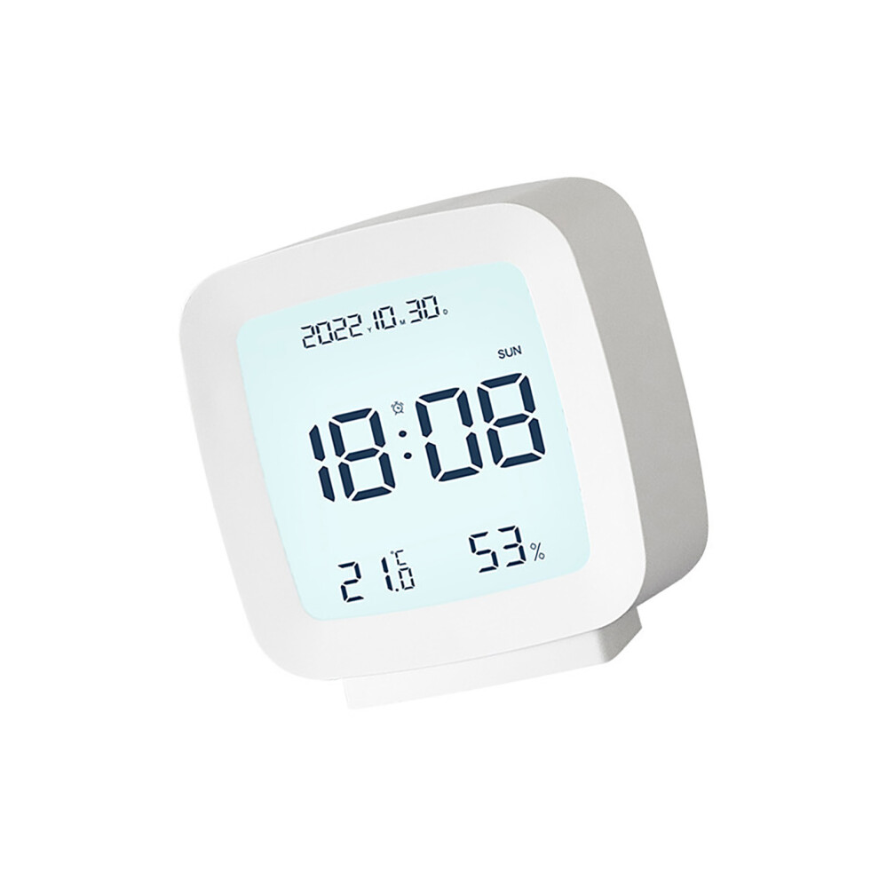 Kids Led Digital Alarm Clock With Temp & Humidity White
