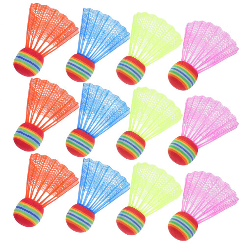 12 Pcs Badminton Birdie Plastic Shuttlecocks For Indoor Outdoor Training