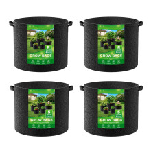 Generic plant growth bags, nonwoven, breathable, 4 pieces, reusable, 5 gallons
