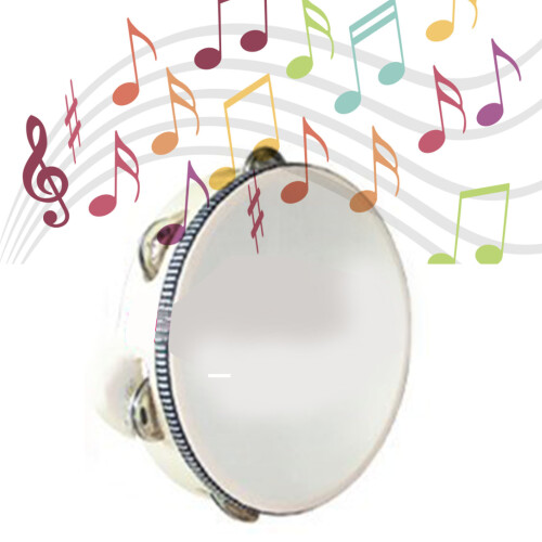 Wooden Handheld Tambourine Drum 20cm/8in Percussion 2
