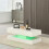 AINPECCA LED Coffee Table High Gloss 2 Drawers White 7