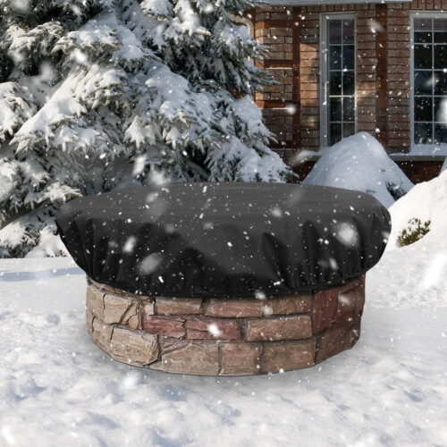 Cover for fire pit, 600D, round, builtin fire protection, allweather (564in) 2