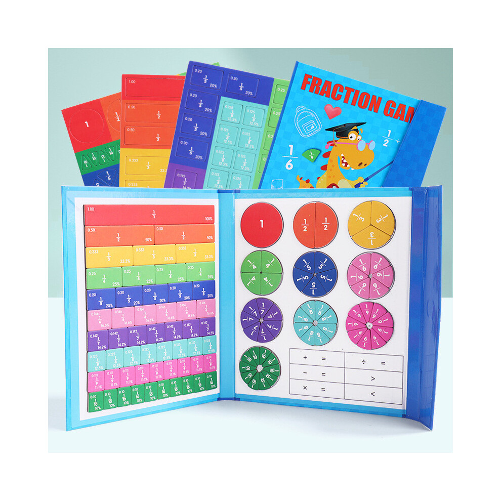 Elementary Magnetic Dinosaur Fraction Chart For Kids Learning Visual Development-image-OPC-PJ29CB8-NEW