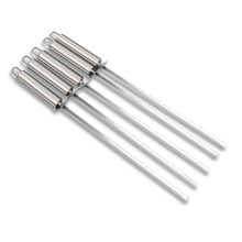 Stainless Steel Barbecue Skewers Reusable BBQ Skewers with Heatresistant Handle for Grill Dishes and Kabobs