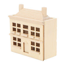 Miniatur-Birken-Puppenhaus-Villa 7x6,5x3,4cm DIY Holzspielzeug