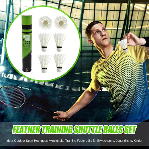 Feather Training Shuttle Balls, HighSpeed Shuttlecocks, Training Shuttle Balls Set Ref: 6948 1