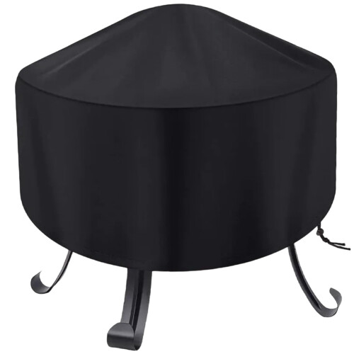 Fire pit cover round, 34x15 waterproof antiUV with drawstring, windproof, dustproof for outdoor