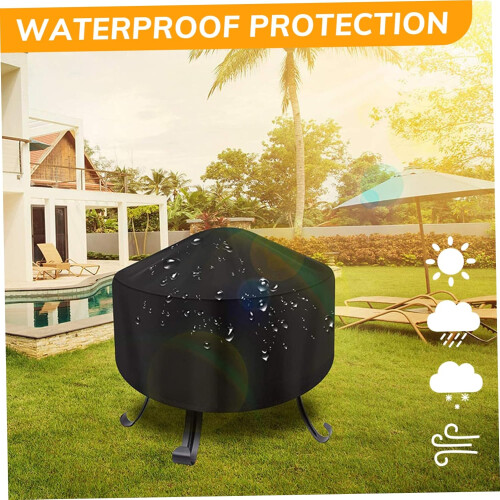 Fire pit cover round, 34x15 waterproof antiUV with drawstring, windproof, dustproof for outdoor 2