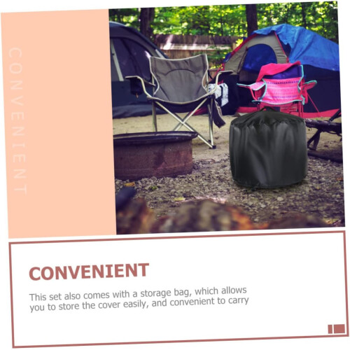 Outdoor Fire Pit Cover Round BBQ Fire Pit Protective Cover Stove Cover 2