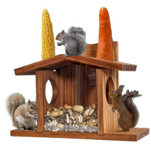 Holz Squirrel Feeder, Chipmunk Feeder with Flexible Roof, Chipmunk Feeding Box with transparent Window for outside, Garden and Garden Ref: 5389