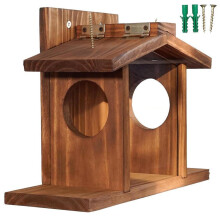 Holz EichhörnchenFeeder, hölzerne ChipmunkFeeder mit Flexibles Dach