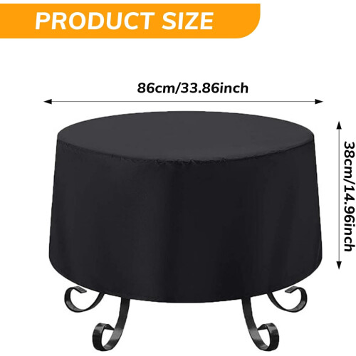 Round Fire Pit Cover, 34 x 15 cm,, AntiUV, Windproof, Dustproof 1