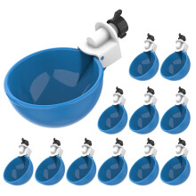 Lil Clucker 12 pieces blue large automatic chicken drinkers cups suitable for ducks, geese, turkey and rabbits water feeder kit poultry waterer