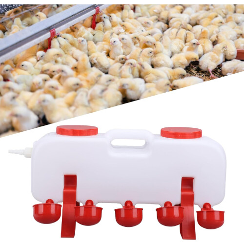 Automatic Chicken Drinker, 10L Poultry Water Dispenser with Cups, Float 2