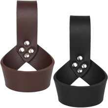 Viking Belt Holder for Swords Larp Medieval Costume Party Leather Holster, black
