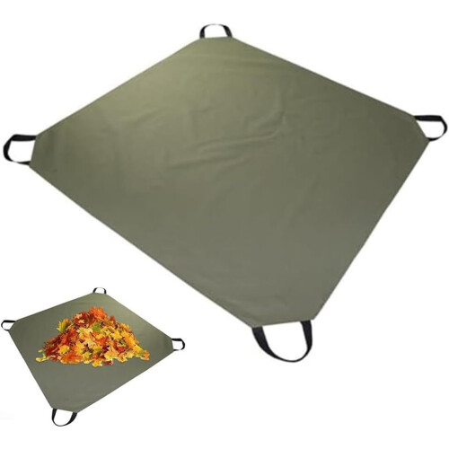 Robust garden waste bag sheet with handles for leaf collection and use 1