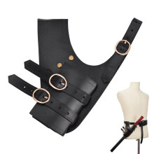 Medieval Sword Frog Holster, Leather Sword Holster for Belt Sword Sheath for Knight Cosplay Costume Right Hand Black