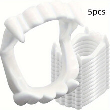 (5pcs) [Halloween Vampire Teeth] 5/10/20pcs Set Halloween White Zombie and Vampire Teeth - Party Costume Accessories and Decorations