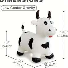 (The Cow) Inflatable Bouncy Cow Horse | Ride On Jumping Toys For Boy Or Girl Birthday Gift, Outdoor Indoor