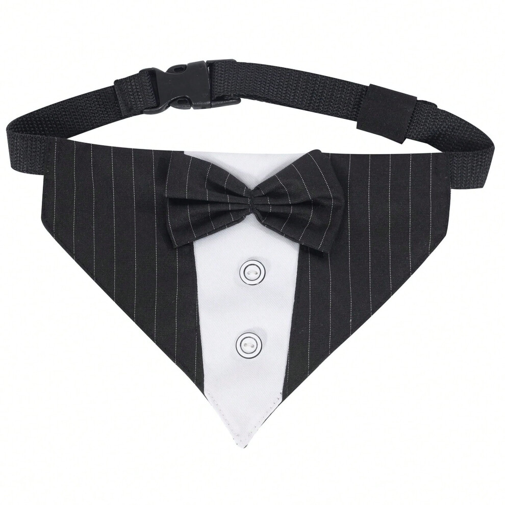 (Black Panther color contrast, M (neck circumference 40-52cm)) Adjustable neck circumference for pet dog scarf, bib towel, puppet cat triangular scarf, suit decoration