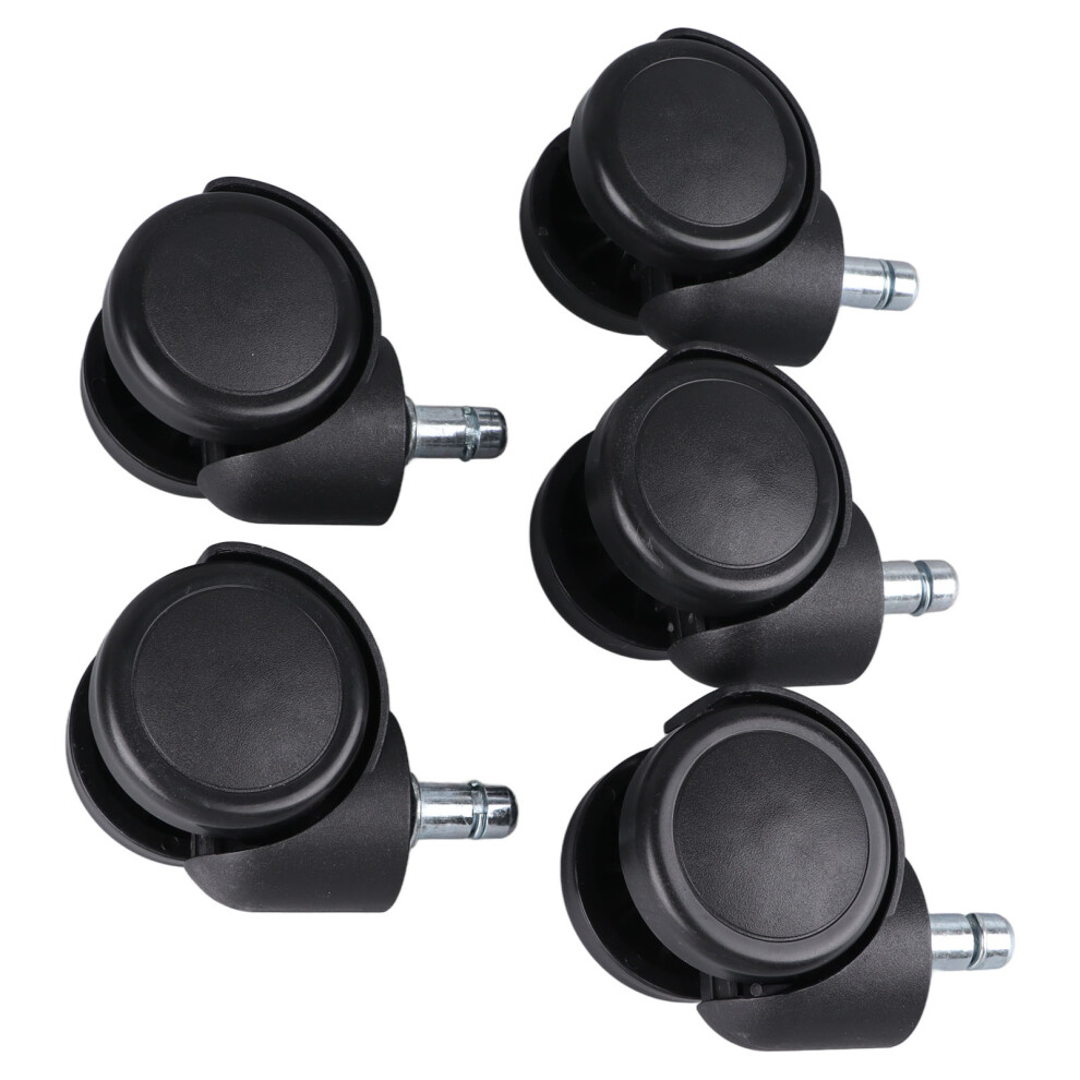 5Pcs Black Plastic Universal Office Chair Caster Wheels 8151328071141