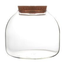 Glass Terrarium for Plants, 1600ml with Cork Lid, Large Opening Jar for Mini Succulent Landscape