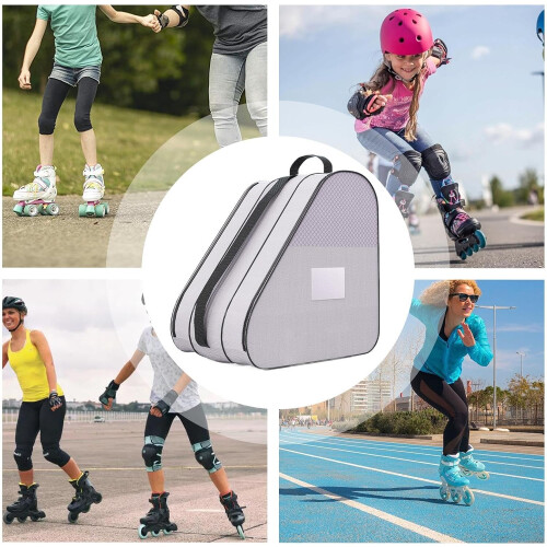 Inline Skate Bag, Figure Skating Bag, Roller Skate Storage Bag with Adjustable Shoulder Strap Purple 2