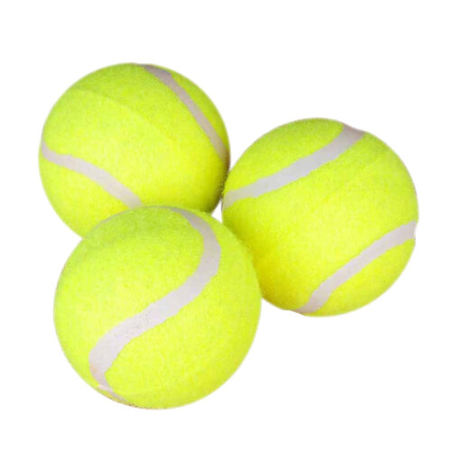 Set of 3 highly elastic tennis balls for effective training, robust, durable