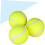 Set of 3 highly elastic tennis balls for effective training, robust, durable 4