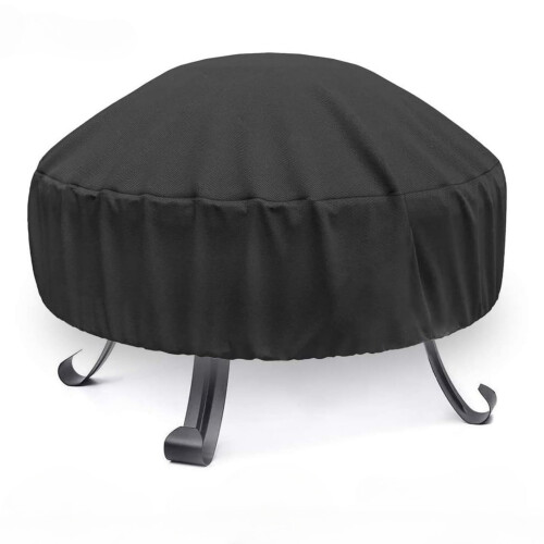 Round Patio Fire Pit Cover Full Cover Fireplace with Adjustable Straps for BBQ Fire Pit, Multiple Sizes (75x30cm)