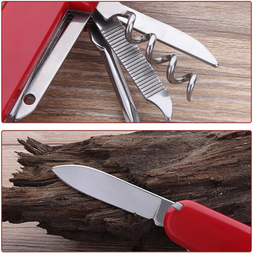 1 x 11function pocket knife, multitool, pocket knife, small, corkscrew, can opener (red) 1