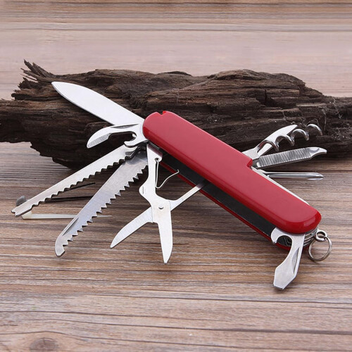 1 x 11function pocket knife, multitool, pocket knife, small, corkscrew, can opener (red) 2