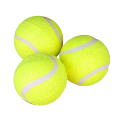 Pack of 3 highly elastic tennis balls for effective training, robust for beginners and advanced