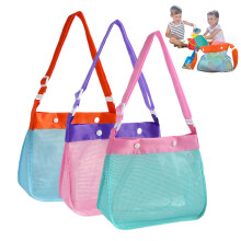 Mesh bag net bag for swimming pool Kids sand toy with buttons