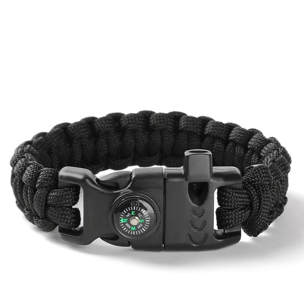 5in1 Outdoor Survival Bracelet for Camping, Hiking and Other Adventures With Integrated Compass and Paracord Cord, Nylon
